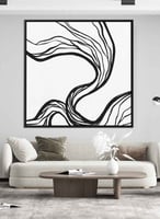 لوحة كانفاس على إطار خشبي بتصميم فن تجريدي