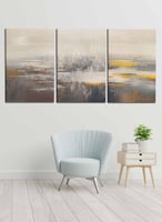 طقم من 3 لوحات كانفس بتصميم فن زيتي