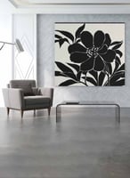 لوحة كانفاس مربع على إطار خشبي، تصميم فن تجريدي لل...