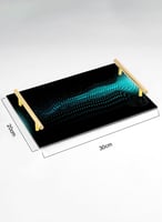 صينية تقديم مصنوعة من الأكريليك مزخرفة بتصميم داكن...