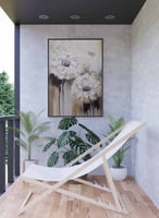 لوحة كانفاس على إطار خشبي، تصميم نمط زهرة مميزة ،...