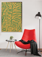 لوحه كبيرة بتصميم نمط فني للنباتات