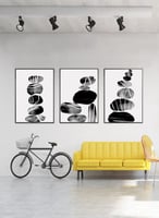 طقم من ٣ لوحات كانفاس على إطار خشبي، تصميم رسم تجر...