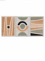 طقم من ٣ لوحات كانفاس على إطار خشبي، تصميم رسم يدو...