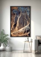 لوحة كانفاس على إطار خشبي، تصميم فن تجريدى عاصفة ك...