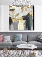 لوحة كانفاس مربع على إطار خشبي، تصميم فن زيتي ، لل...