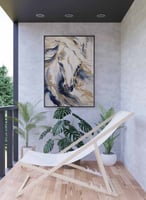 لوحة كانفاس على إطار خشبي، تصميم فن تجريدى لرأس حص...