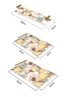 صينية تقديم مصنوعة من الأكريليك بمقابض معدنية ذهبي...