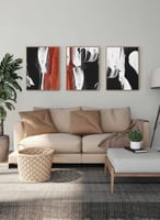 طقم من ٣ لوحات كانفاس على إطار خشبي، تصميم زينة جد...