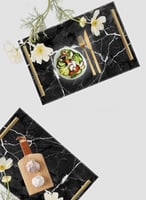 صينية تقديم مصنوعة من الأكريليك مزخرفة بتصميم رخام...