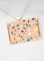 صينية تقديم مصنوعة من الأكريليك بمقابض معدنية ذهبي...