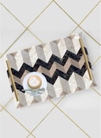 صينية تقديم مصنوعة من الأكريليك بمقابض معدنية ذهبي...