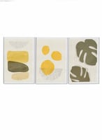 طقم من ٣ لوحات كانفاس على إطار خشبي، تصميم رسم تجر...