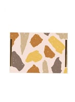 صينية تقديم مصنوعة من الأكريليك بمقابض معدنية ذهبي...