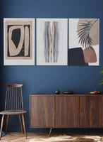 طقم من 3 لوحات كانفاس على إطار خشبي، تصميم جدارية...