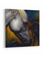 لوحة كانفاس مربع على إطار خشبي، تصميم فن تجريدي عي...