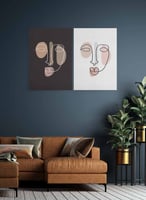 طقم لوحات مقسمه من قطعتين بتصميم وجه انثى