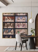 لوحة كانفاس على إطار خشبي بتصميم أنمي مجموعة من ال...