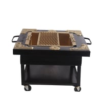 منقل نار مربع صغير مع عجلات، مقاس 50×50 سم وارتفاع...