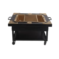 منقل نار مربع مع عجلات مقاس 60×60 سم، ارتفاع 27 سم...