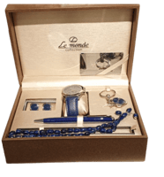 طقم رجالي مع كبك وقلم وساعة ومسبحة مع علبة فخمة