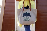 كيس قماش فاخر مع مسكات جلد