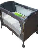 سرير أطفال من 0-4 سنوات لون رمادي كامل