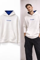 بلوفر ابيض وازرق