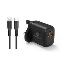 فيش جداري 20 واط منفذين PD + USB مع كيبل شحن حسب ا...