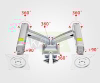 ستاند شاشه متحرك لشاشتين باللون الرمادي