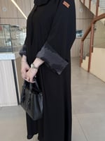 عباية الكم رخامي شيفون قلاب نص كلوش - قماش انترنت