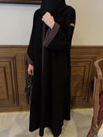 عباية الكم قلاب بني والوسط ربع كلوش - ملكي