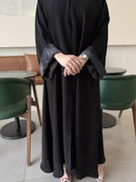 عباية الكم رخامي شيفون قلاب نص كلوش - قماش انترنت