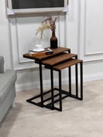 طقم طاولات جانبية (3 قطع) بتصميم عصري أنيق