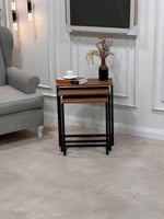 طقم طاولات جانبية (3 قطع) بتصميم عصري أنيق