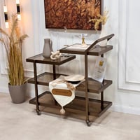 عربية تقديم نحاسى مودرن بثلاثة رفوف