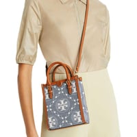 شنطة توري بورش مونوغرام ميني رمادي