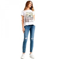 تيشرت دكني أبيض مطبوع