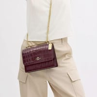 شنطة كوتش كروس بودي شفافة عنابي