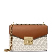 شنطة مايكل كورس بشعار روز بيضاء