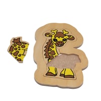 لوح تركيب خشبي - الزرافة