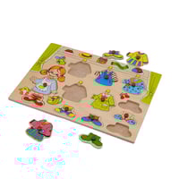 لوح تركيب خشبي - ملابس البنات