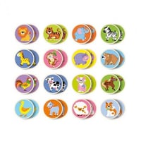 لعبة الذاكرة الخشبية - الحيوانات