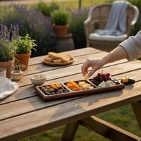 صحن خشب شكل جنبية مقسم