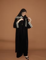 مخمل أسود كوري مبطن ، بكلفة دانتيل