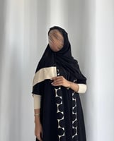 عباية تطريز يدوي باللون البيج