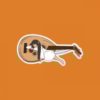 ستيكر فتاة تتأرجح على وتر حزين