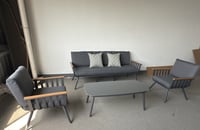 طقم جلوس لـ 5 أشخاص مصنوع من الألمنيوم BY-AF21012