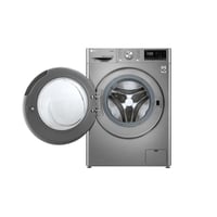 غسالة ال جي أتوماتيك 9 كجم، تنشيف 6 كجم، فضي