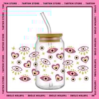 كاس زجاج - العيون الورديه